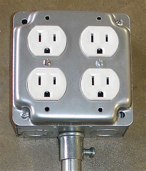 4 x 4 x 2 electrical box|duplex receptacle outlet box.